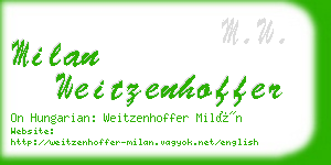 milan weitzenhoffer business card